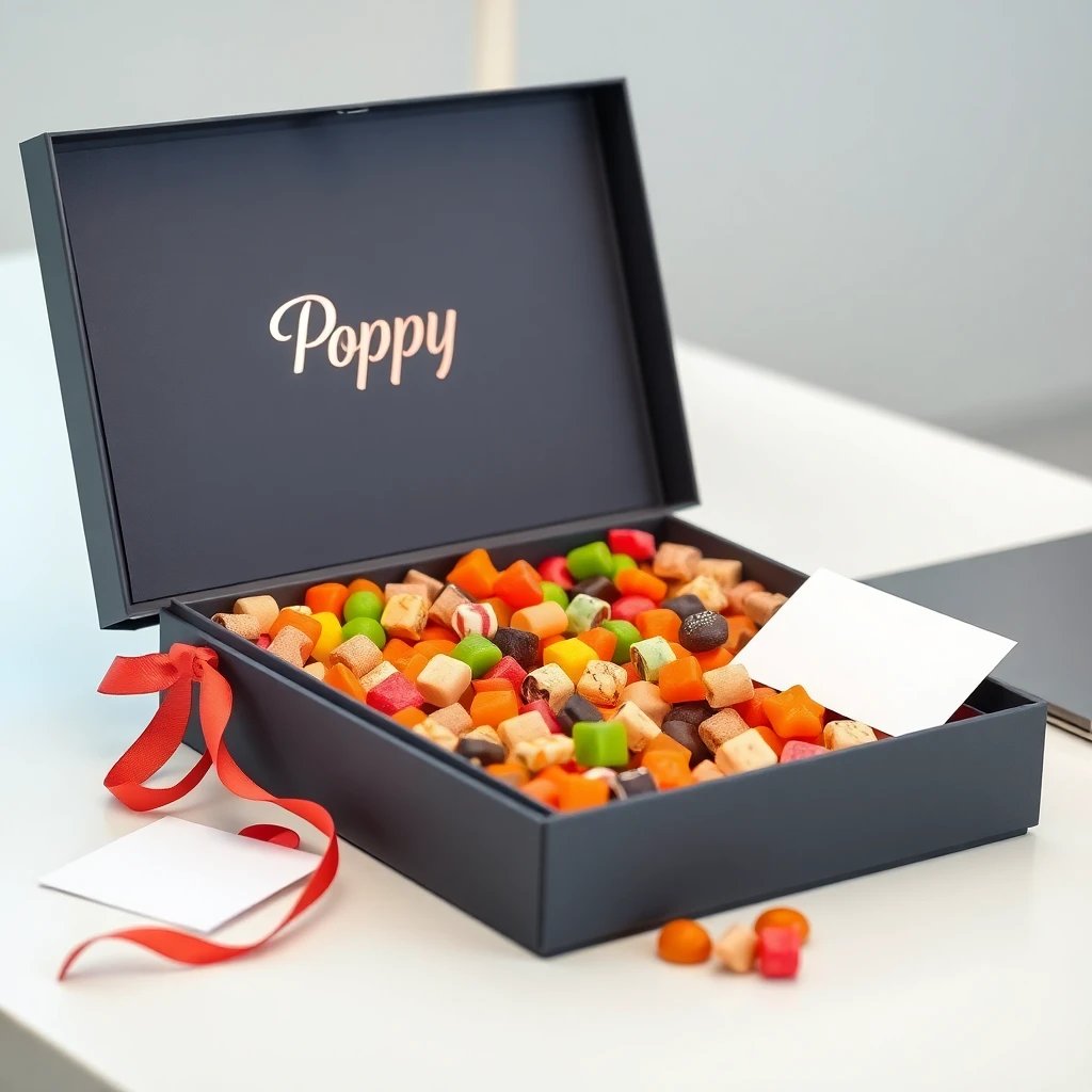 Caja de regalo corporativa de Caramelos Poppy